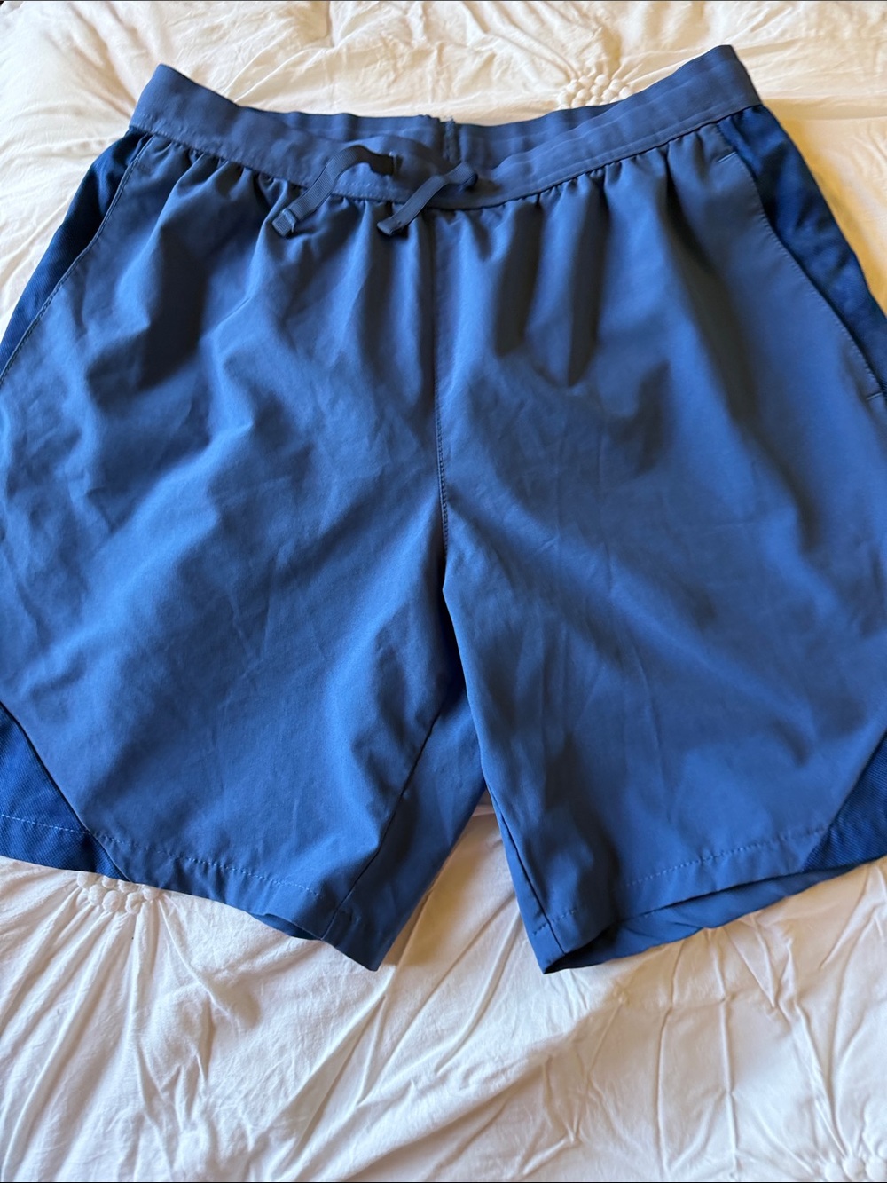 ✅Men's size S Athletic Drawstring Shorts in Deep/Royal Blue w liner & pockets